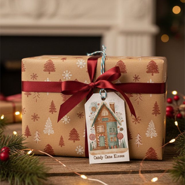 Whimsical Gingerbread Cottage Christmas Gift Tag (Creator Uploaded)
