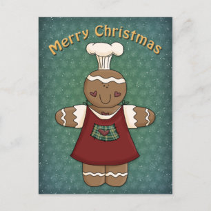 Whimsical Gingerbread Girl Postcard