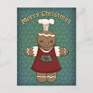 Whimsical Gingerbread Girl Postcard