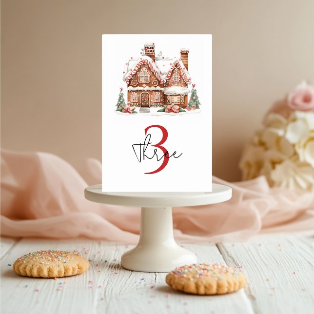 Whimsical Gingerbread House Birthday  Table Number (Creator Uploaded)