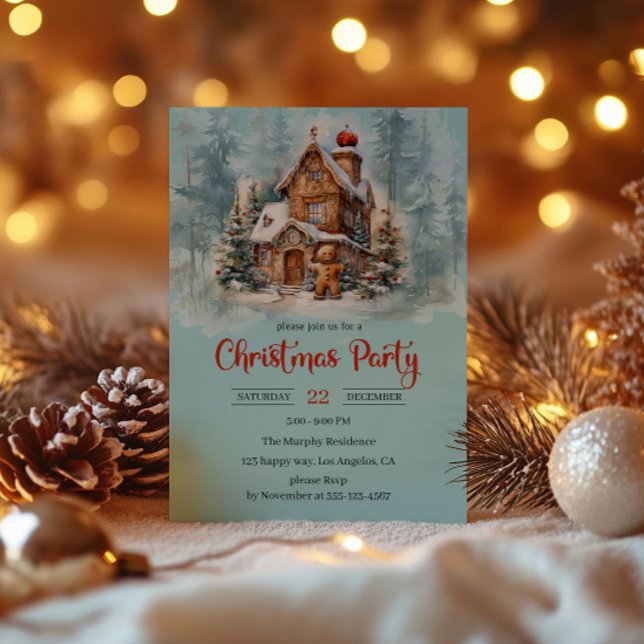 Whimsical Gingerbread House Christmas Party        Invitation (Creator Uploaded)