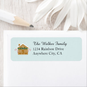 Whimsical Gingerbread House Holiday Address Label