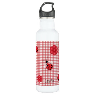 Whimsical Gingham & Ladybugs 710 Ml Water Bottle