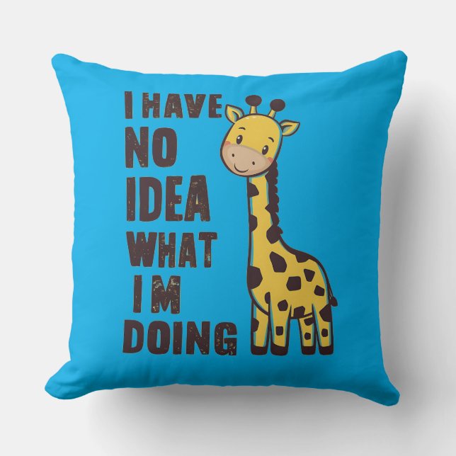 Whimsical Giraffe Pattern Pillow | Abstract Animal (Front)
