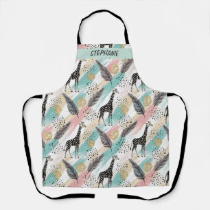 Whimsical Giraffe Polka Dot Pattern – Pastel Apron