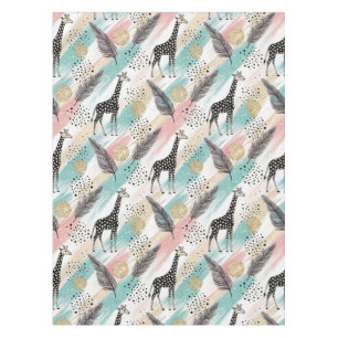 Whimsical Giraffe Polka Dot Pattern – Pastel Tablecloth
