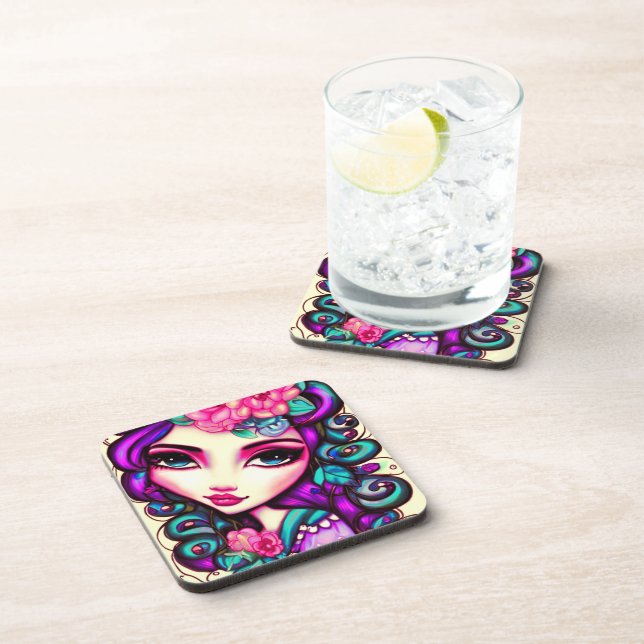 Whimsical Girl Artistic Coaster (Right Side)