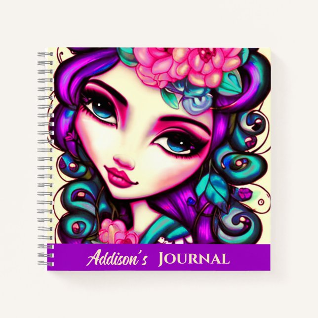 Whimsical Girl Artistic Notebook (Front)