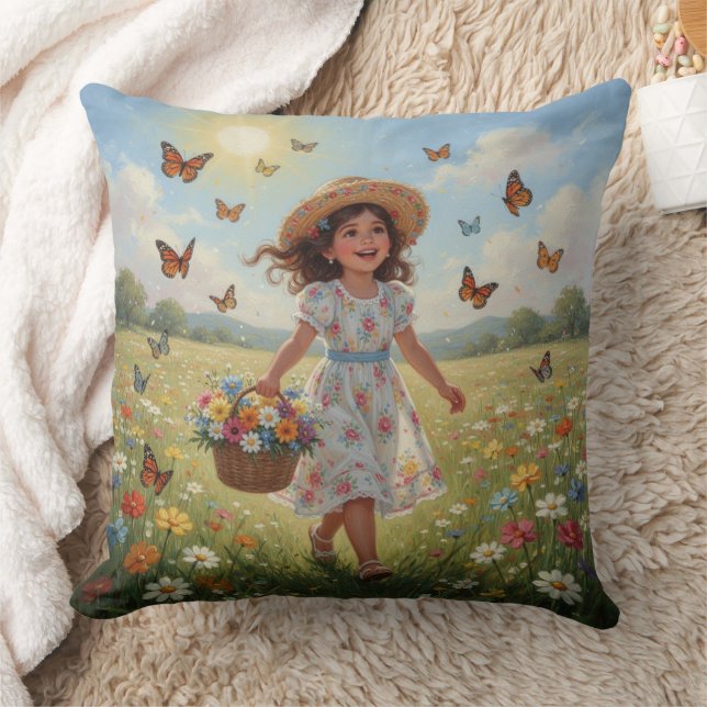 Whimsical Girl  Cushion (Blanket)