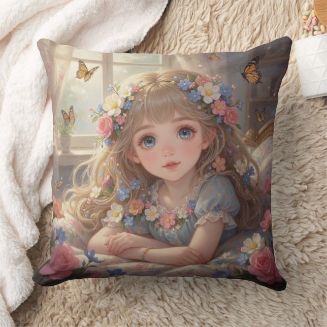 Whimsical Girl  Cushion (Blanket)