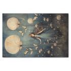 Whimsical Girl Dandelion and Butterfly Decoupage