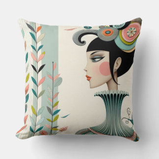 Whimsical Girl Square Cushion
