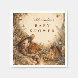 Whimsical Girl Western Boho Baby Shower Napkin