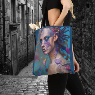 Whimsical Girls Face Nymph Fairy Witch Magical Tot Tote Bag