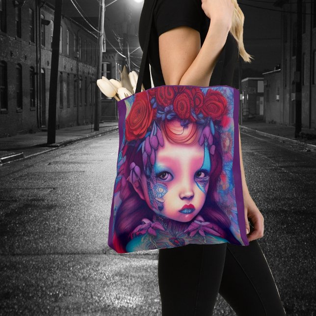 Whimsical Girls Face Nymph Fairy Witch Magical Tot Tote Bag (Creator Uploaded)