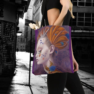 Whimsical Girls Face Nymph Fairy Witch Magical Tot Tote Bag