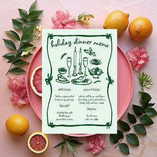 Whimsical Girly Christmas Holiday Dinner Party Menu