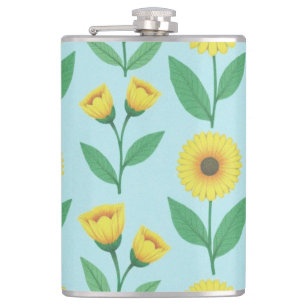 Whimsical Glee Bloom Hip Flask