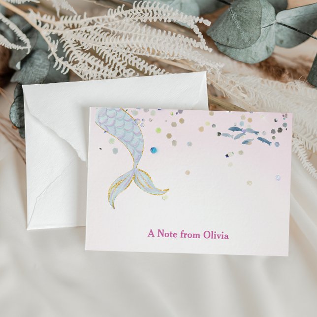 Whimsical Glitter Mermaid Beachy Under the Sea  Card (Creator Uploaded)