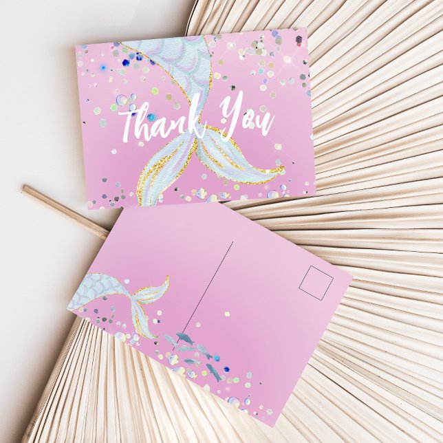 Whimsical Glitter Mermaid Beachy Under the Sea  Postcard (Creator Uploaded)