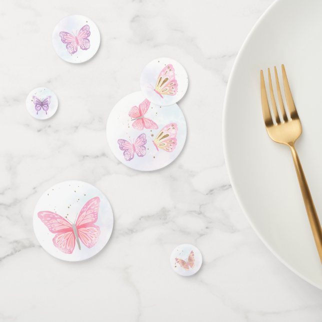 Whimsical Glitter Pastel Butterfly Birthday Party Confetti (Group)