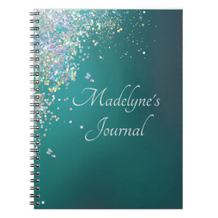 Whimsical Glittery Script Journal