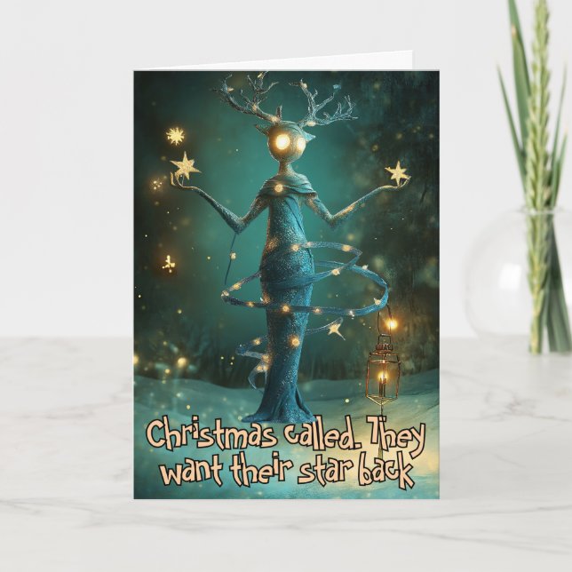 *~* Whimsical Glow Funny Magical 32 Christmas AP97 Thank You Card (Front)