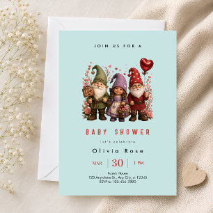 Whimsical Gnome Baby Shower Invitation