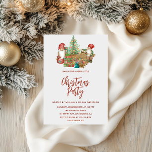 Whimsical Gnome & Christmas Tree Holiday Party     Invitation