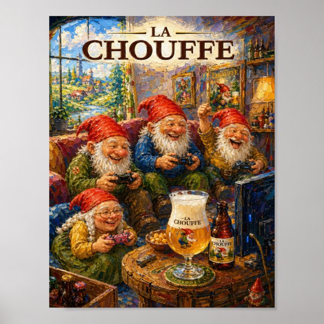 Whimsical Gnome Game Night Tavern Poster (Front)