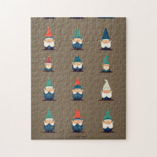 Whimsical Gnome Line-Up Puzzle