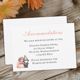 Whimsical Gnome Wedding Accommodation Woodland  Enclosure Card