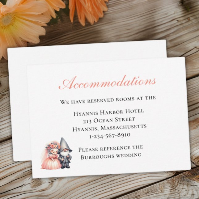 Whimsical Gnome Wedding Accommodation Woodland  Enclosure Card (Creator Uploaded)