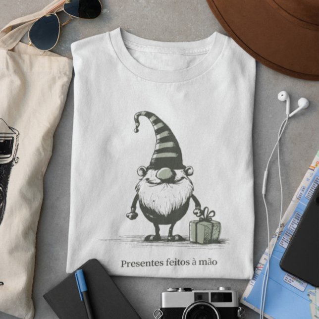 Whimsical Gnome with Gift – Women's T-Shirt (Creator Uploaded)