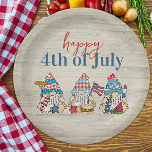 Whimsical Gnomes BBQ Farmhouse 4th Of July Party  Paper Plate