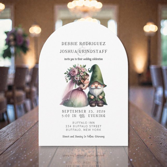 Whimsical Gnomes Fun Wedding Invitation  (Creator Uploaded)