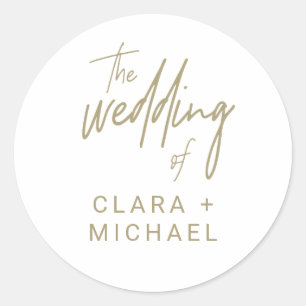 Whimsical Gold Calligraphy Wedding Envelope Seals