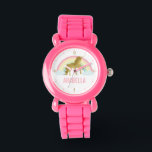 Whimsical Gold Unicorn Girl's Watch<br><div class="desc">Sweet personalised unicorn design.</div>
