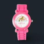 Whimsical Gold Unicorn Girl's Watch<br><div class="desc">Sweet personalised unicorn design.</div>