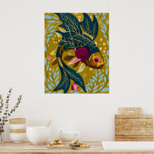 Whimsical Goldfish Poster – Nature-Inspired Art
