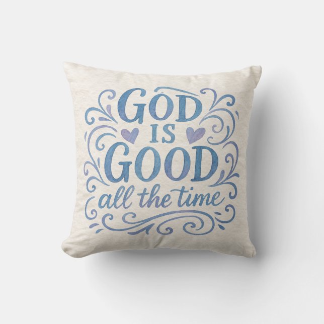 Whimsical Good is Good Typography Cushion (Front)