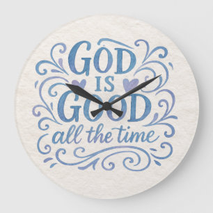 Whimsical Good is Good Typography Large Clock
