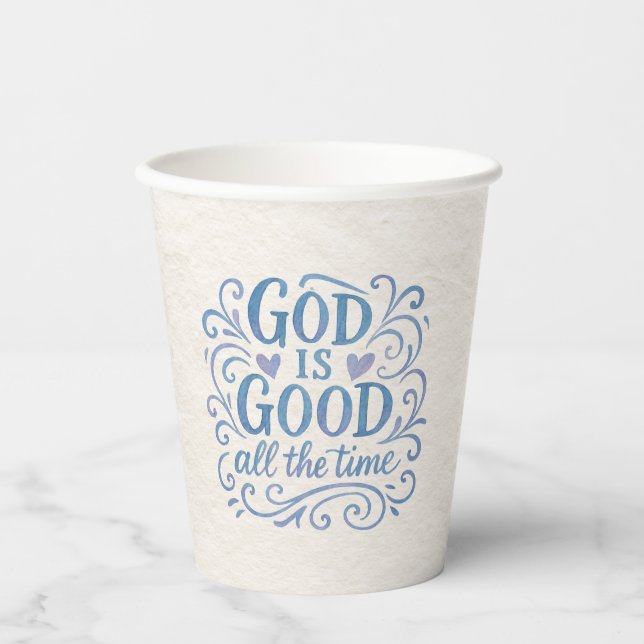 Whimsical Good is Good Typography Paper Cups (Front)