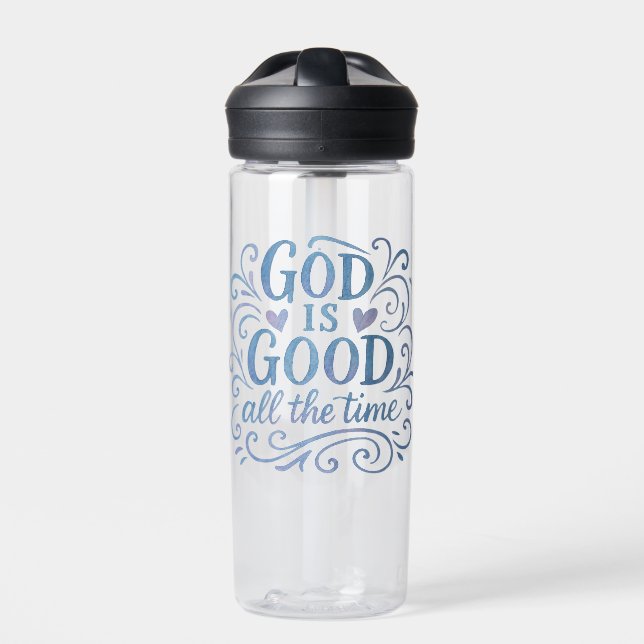 Whimsical Good is Good Typography Water Bottle (Front)