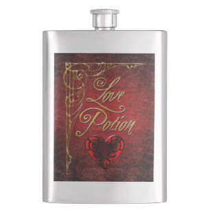 Whimsical Goth Love Potion Hip Flask