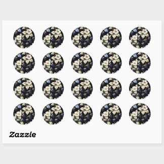 Whimsical Gothic Blackberry Botanical Garden Classic Round Sticker