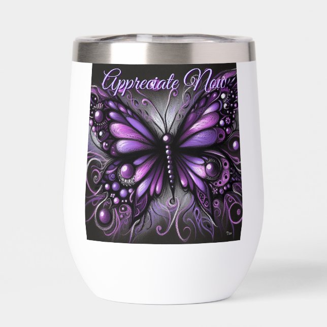Whimsical Gothic Butterfly Purple Personalised (Back)