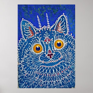 Whimsical Gothic Cat Poster - Retro Art