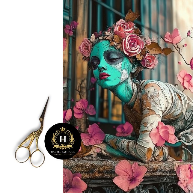 Whimsical Gothic Floral Statue Roses Decoupage Tissue Paper (Creator Uploaded)