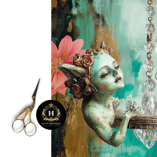 Whimsical Gothic Gargoyle Fairy Decoupage Tissue Paper